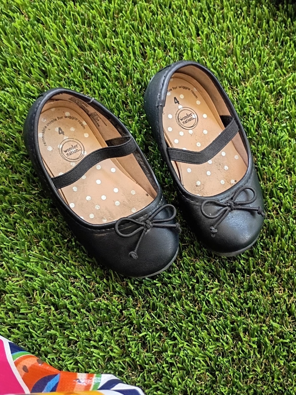 wonder nation Black Girls' Mary Jane Bow Flats